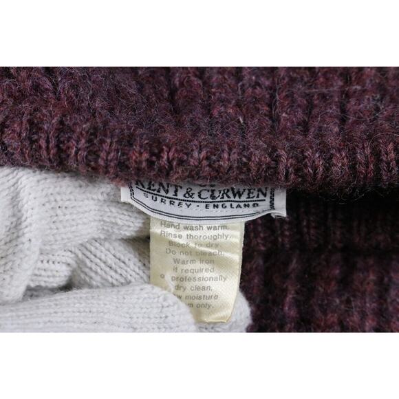 Kent & Curwen Sweater Womens Large Red Burgundy Pure Wool Vintage England - Picture 3 of 8